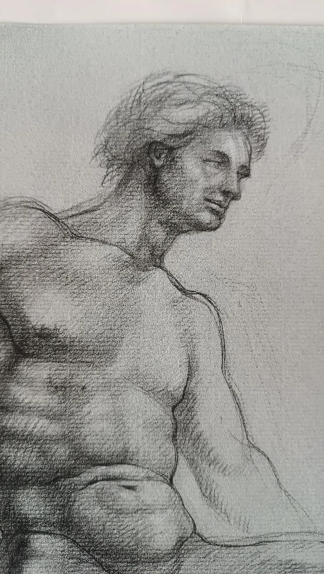 Nudo maschile, disegno a matita su carta di Gabriele Vicari, '900 4