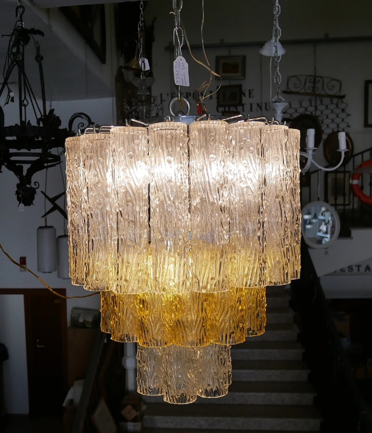 Chandelier model Tronchi by Venini, 1960s 1