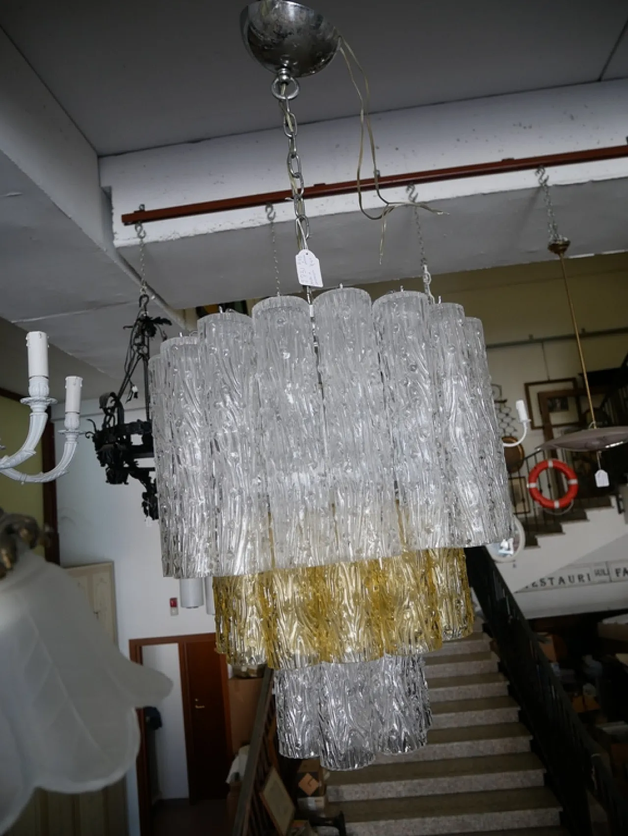 Chandelier model Tronchi by Venini, 1960s 4