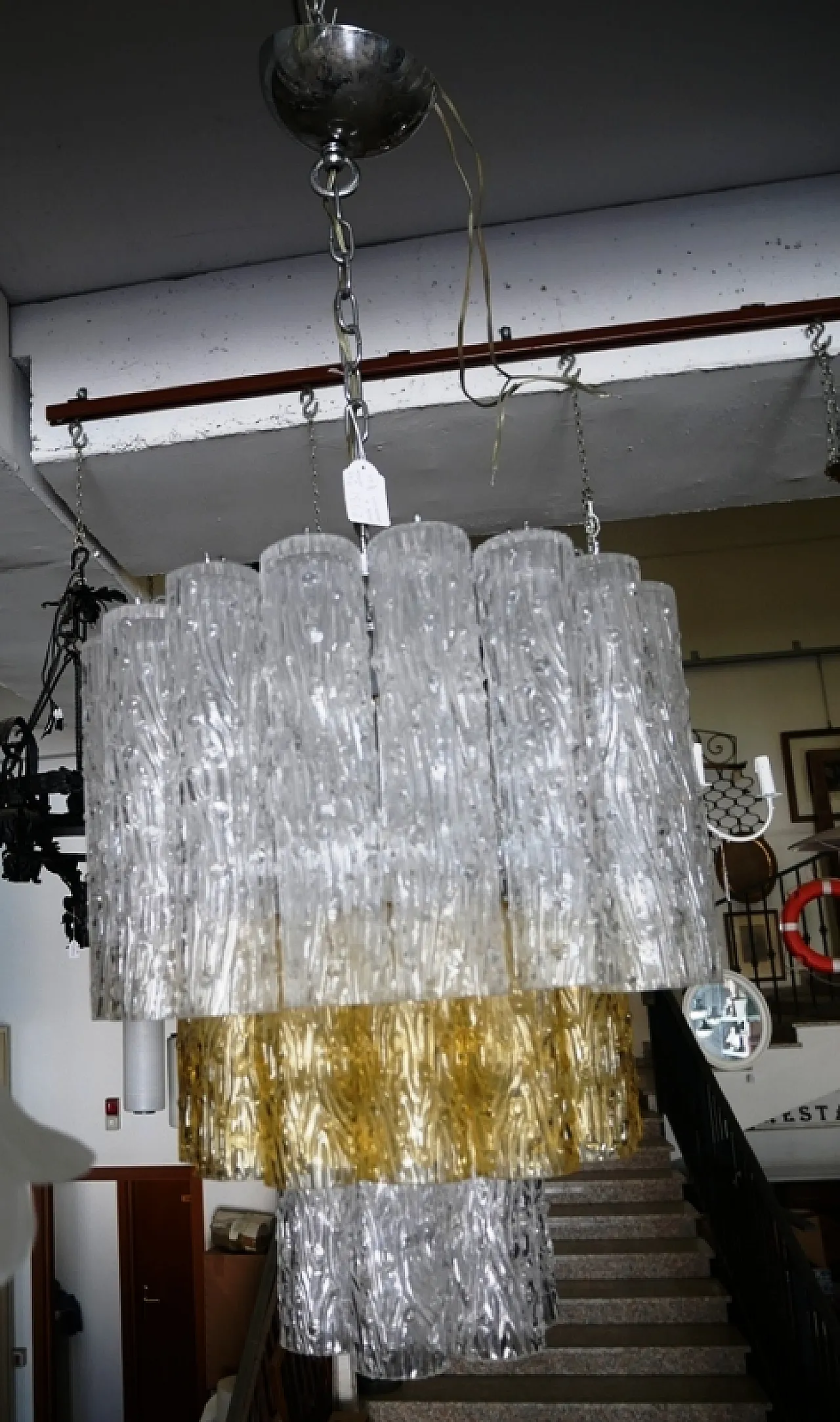 Chandelier model Tronchi by Venini, 1960s 5