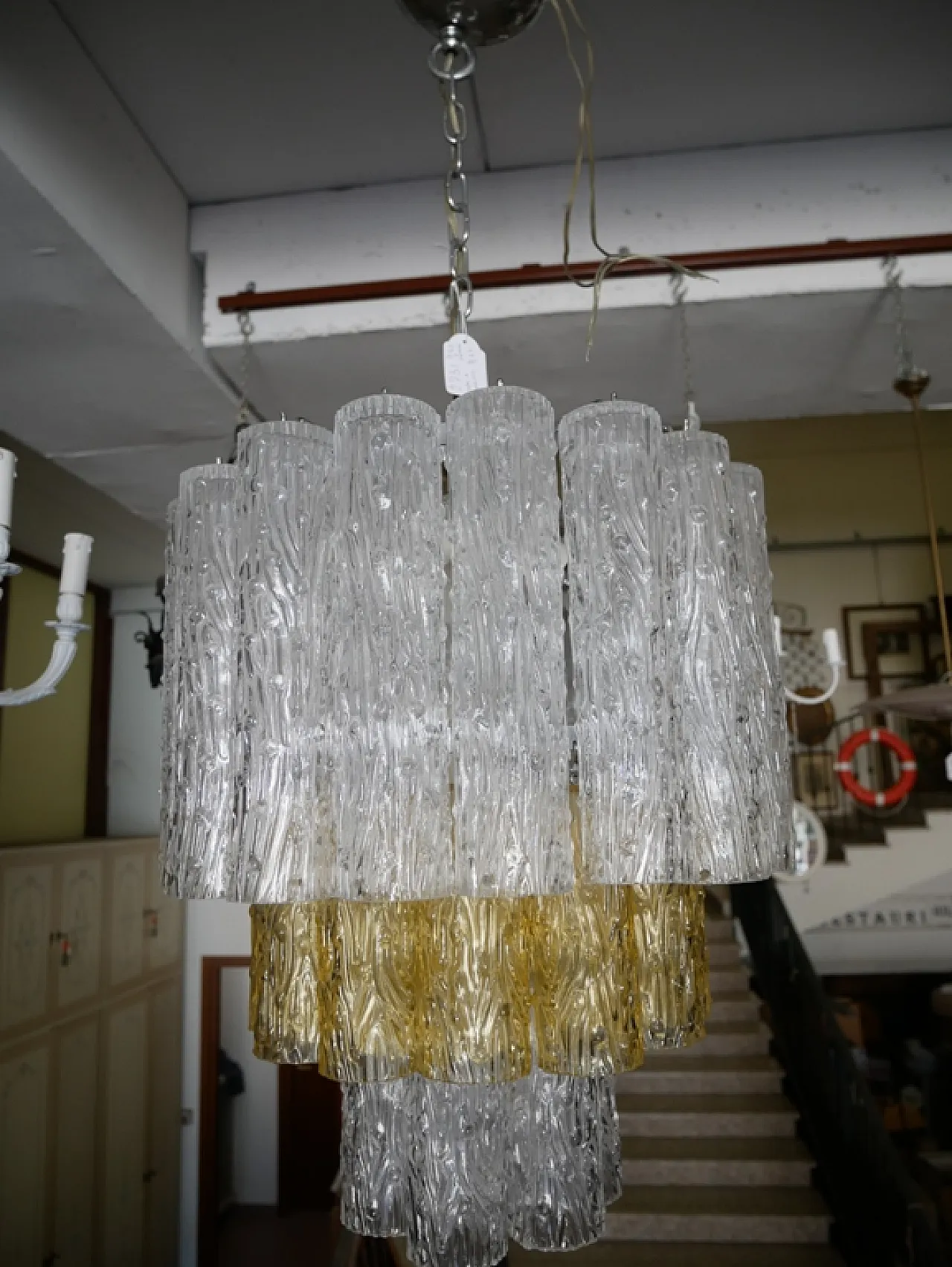 Chandelier model Tronchi by Venini, 1960s 8