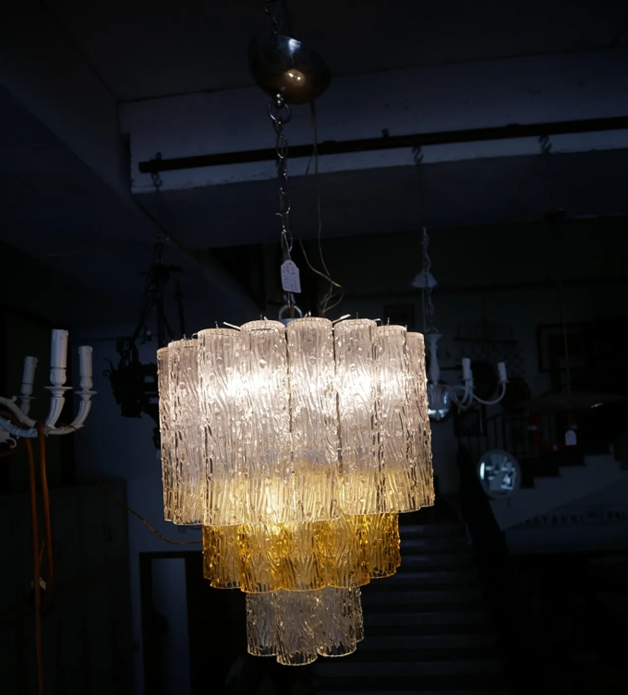 Chandelier model Tronchi by Venini, 1960s 10