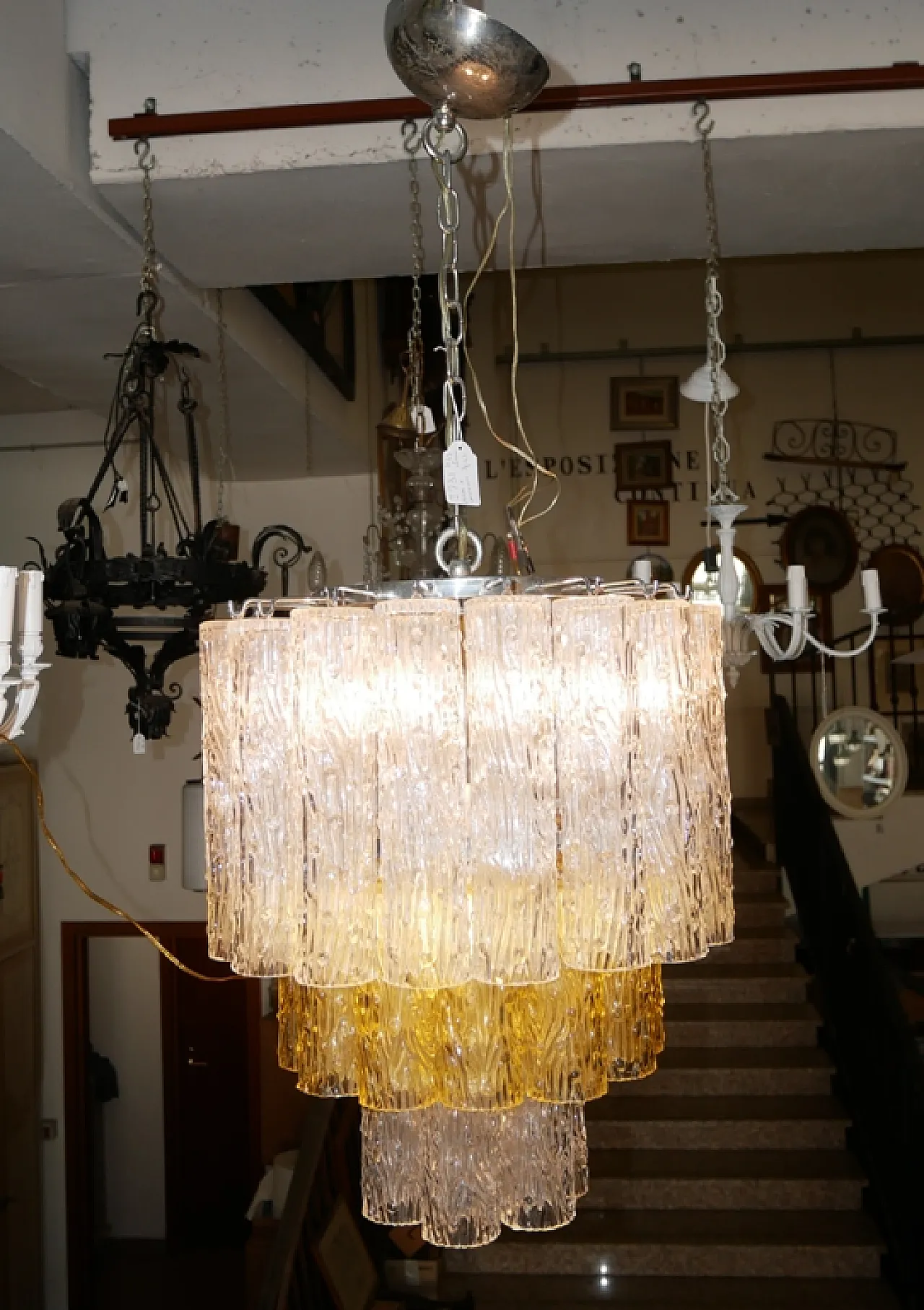 Chandelier model Tronchi by Venini, 1960s 11