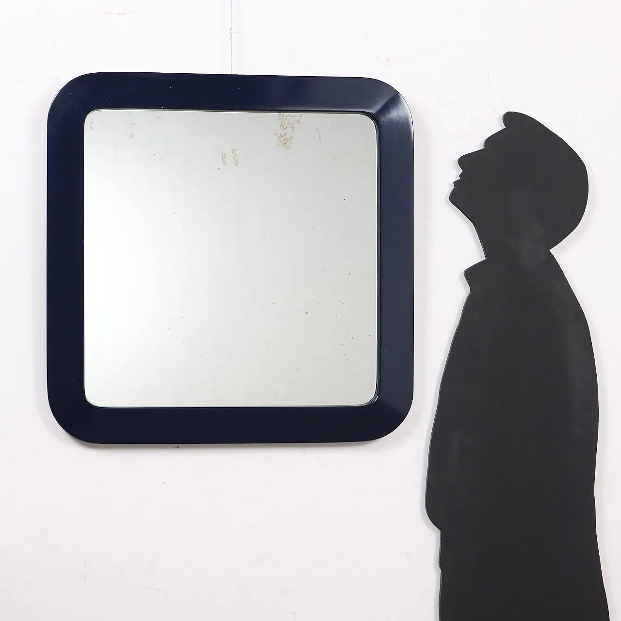 Specchio in legno laccato e vetro, anni '70 2