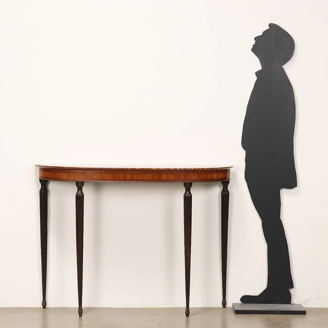 Consolle in faggio impiallacciato e mogano, anni '50 2