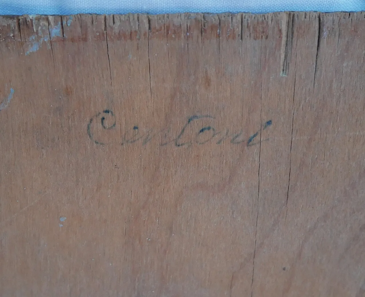 Oil painting on plywood signed Cantoni, 1930s 6