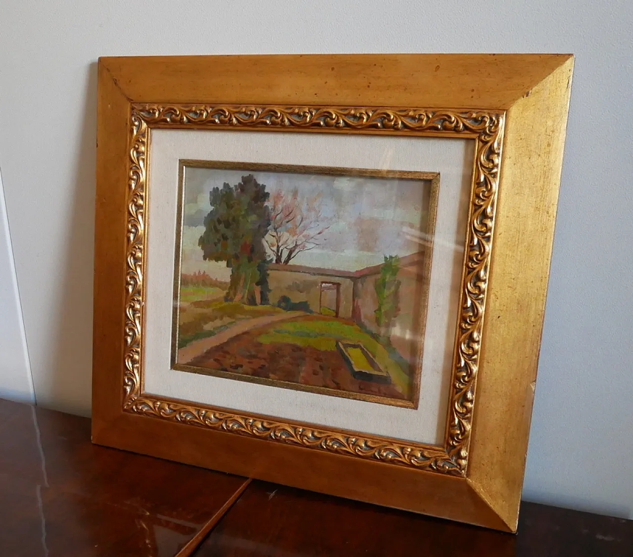 Oil painting on plywood signed Cantoni, 1930s 12