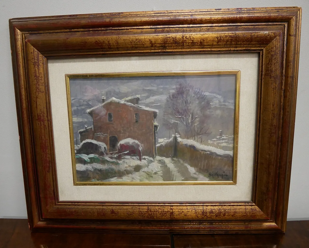 Oil painting on cardboard, 20th century 1