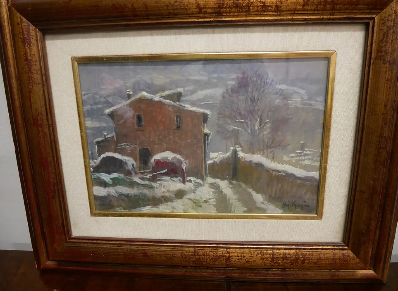 Oil painting on cardboard, 20th century 2