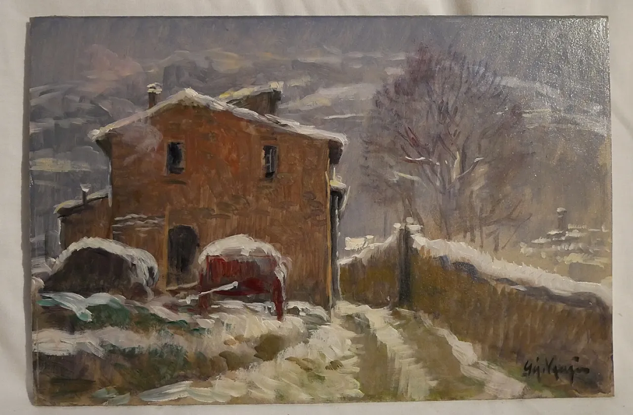 Oil painting on cardboard, 20th century 4