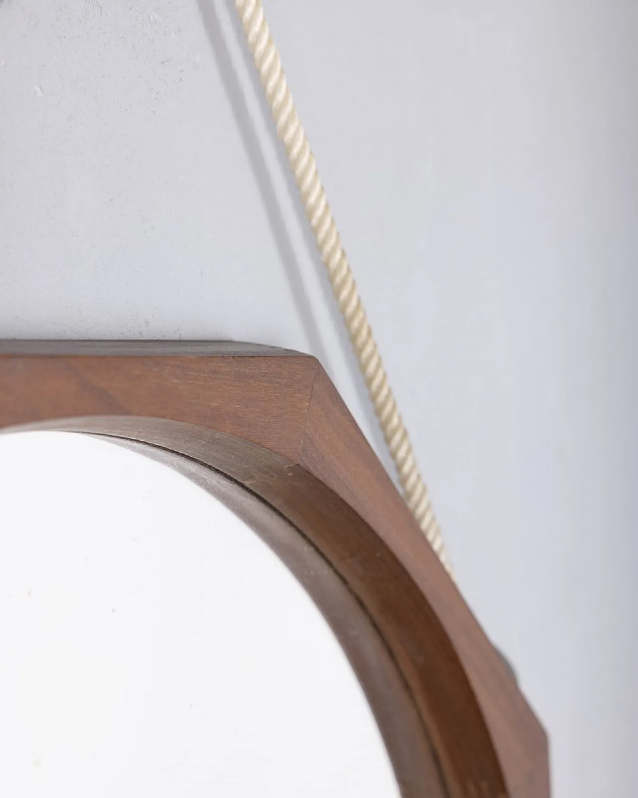 Specchio da parete in legno e corda, anni '60 5