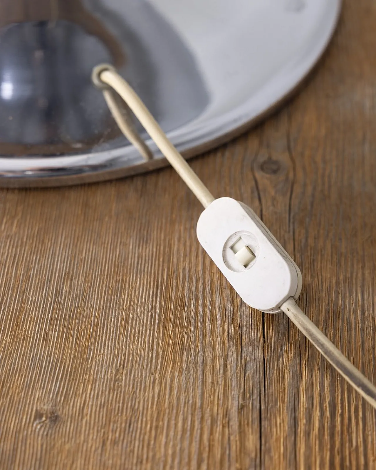 Lampada da tavolo grande in metallo cromato, anni '70 7