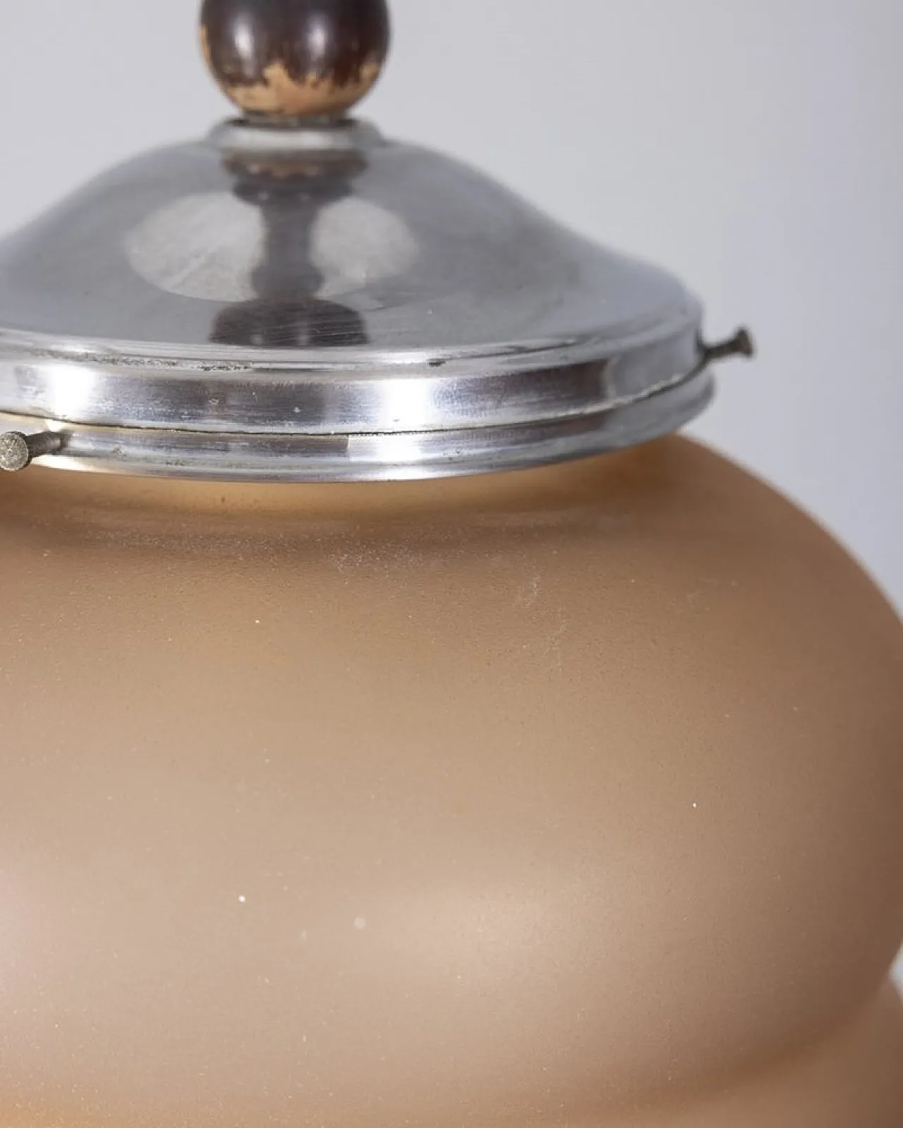 Lampada a sospensione in vetro rosa, anni '50 6