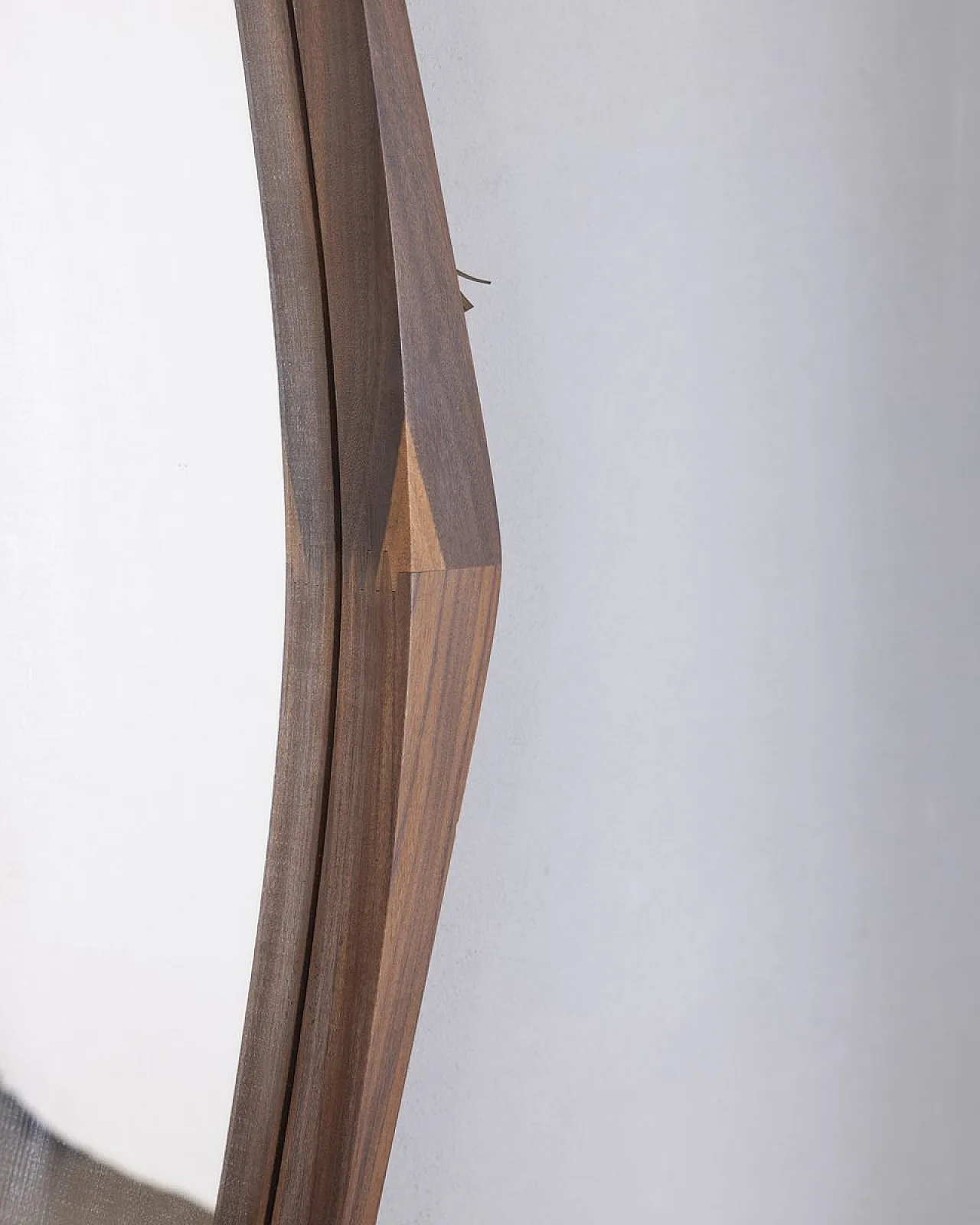 Specchio da parete ovale in legno, anni '60 3