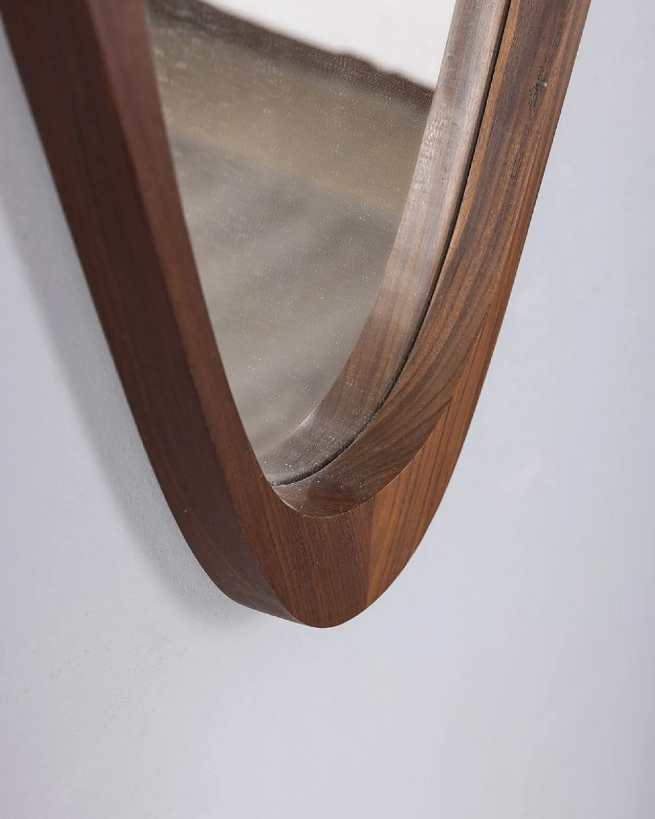 Specchio da parete ovale in legno, anni '60 5