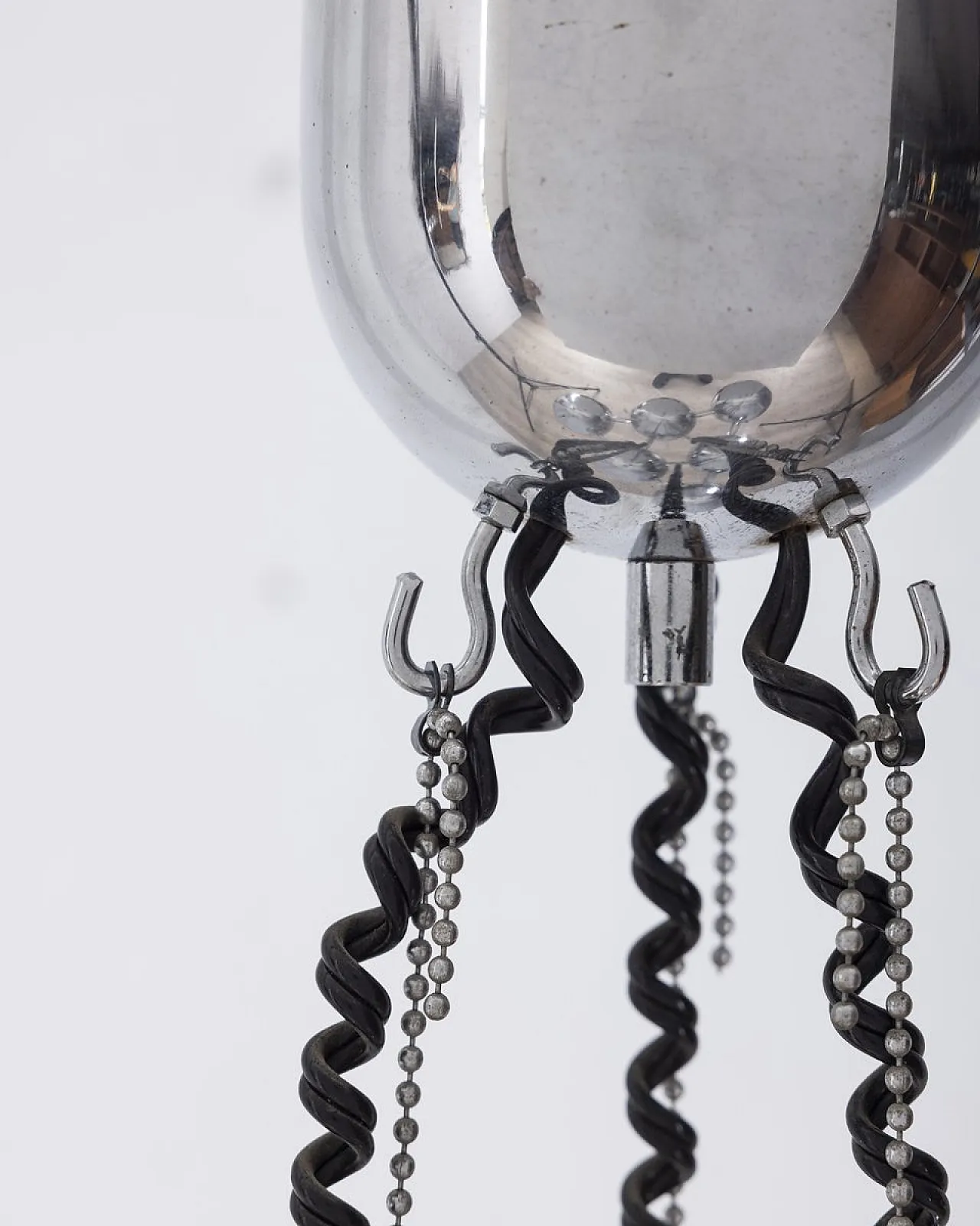 Lampadario in metallo cromato di Goffredo Reggiani per Reggiani, anni '70 10