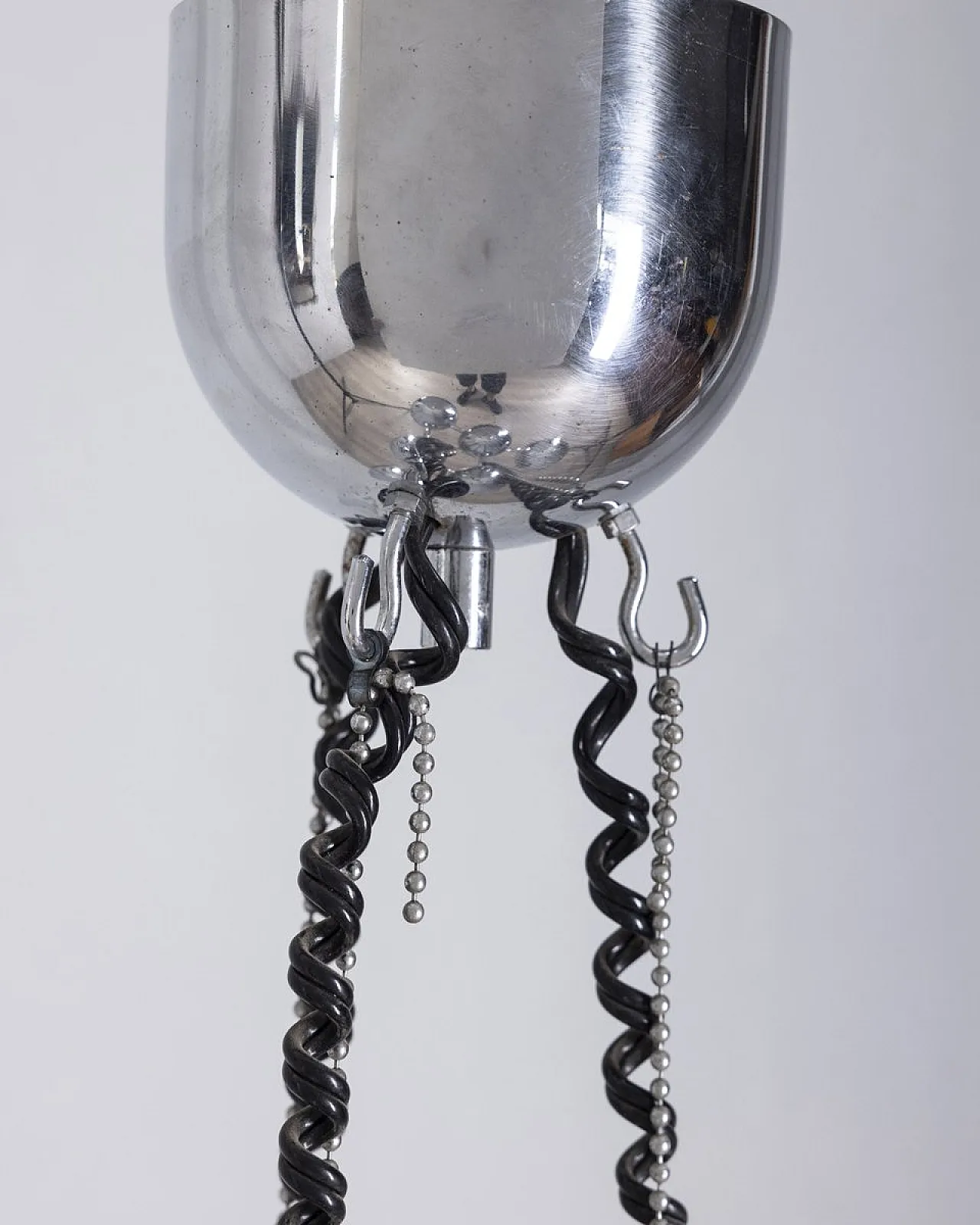 Lampadario in metallo cromato di Goffredo Reggiani per Reggiani, anni '70 11