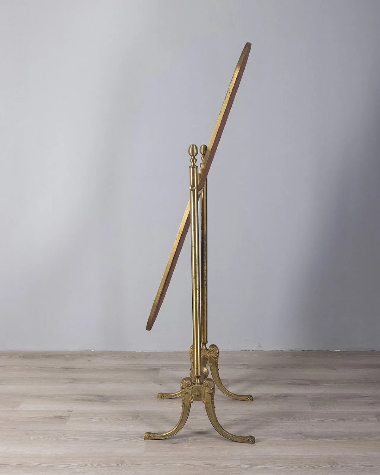 Gilt brass floor mirror, 1950s 2