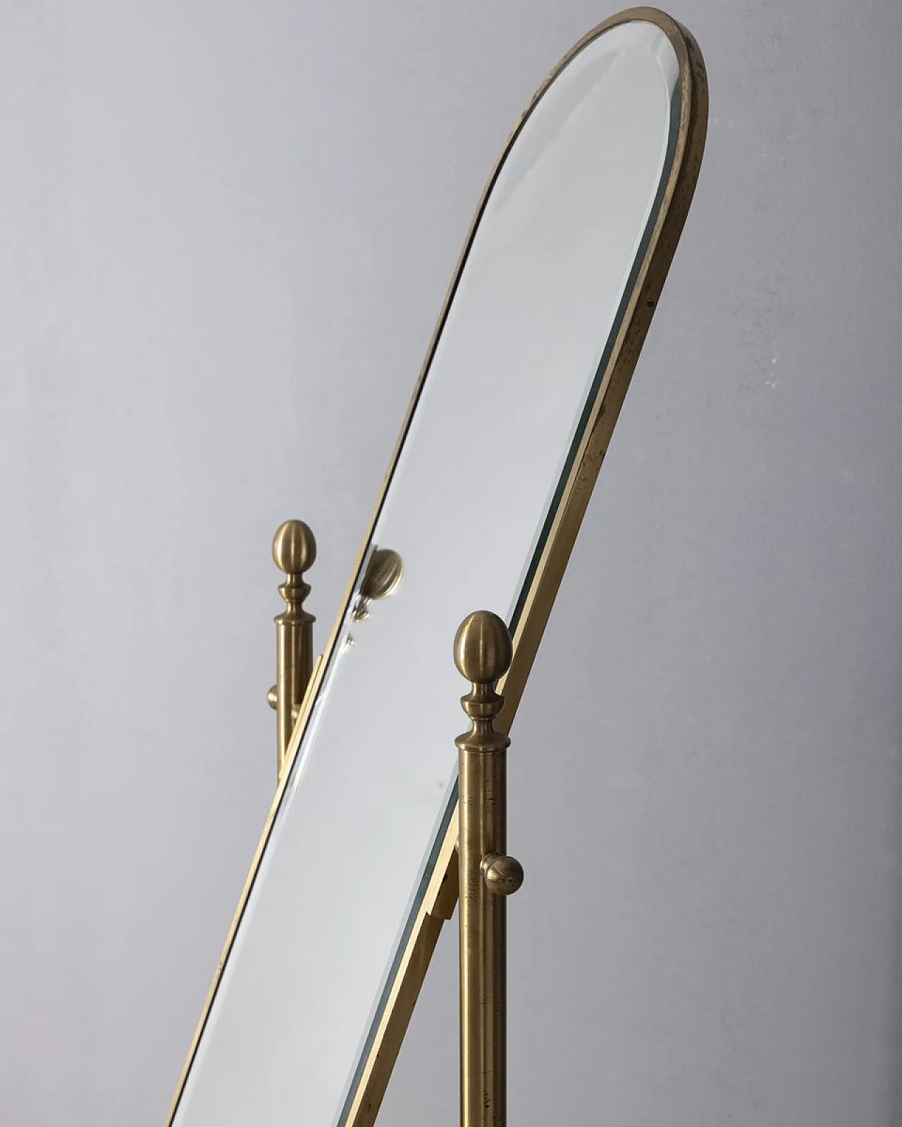 Gilt brass floor mirror, 1950s 3