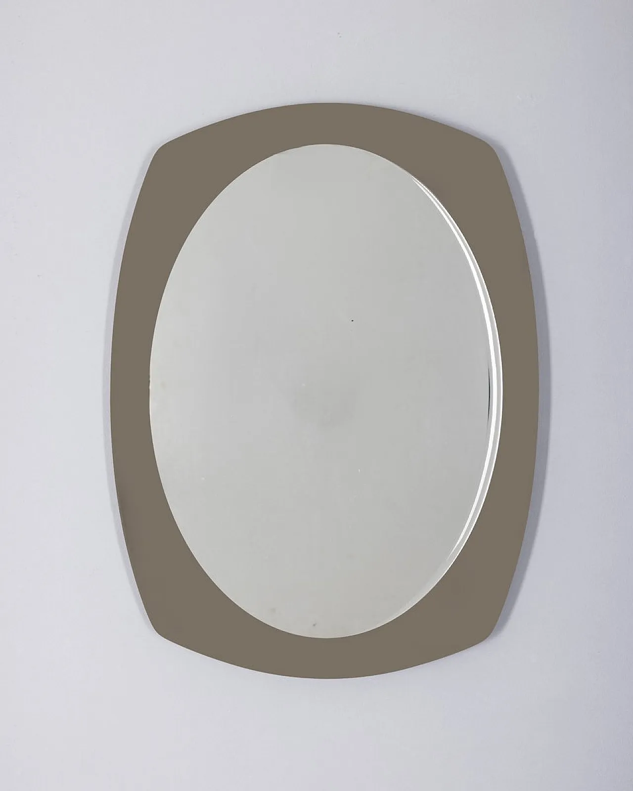 Wall mirror in grey smoked glass from Veca, 1970s 1