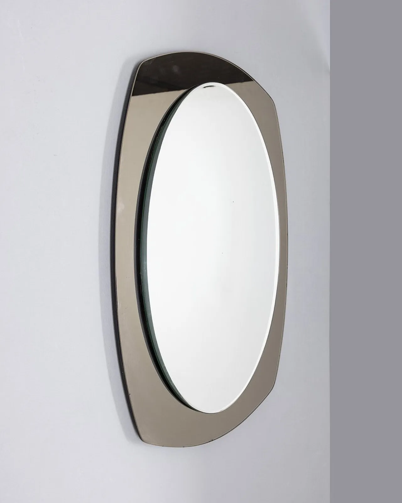 Wall mirror in grey smoked glass from Veca, 1970s 2