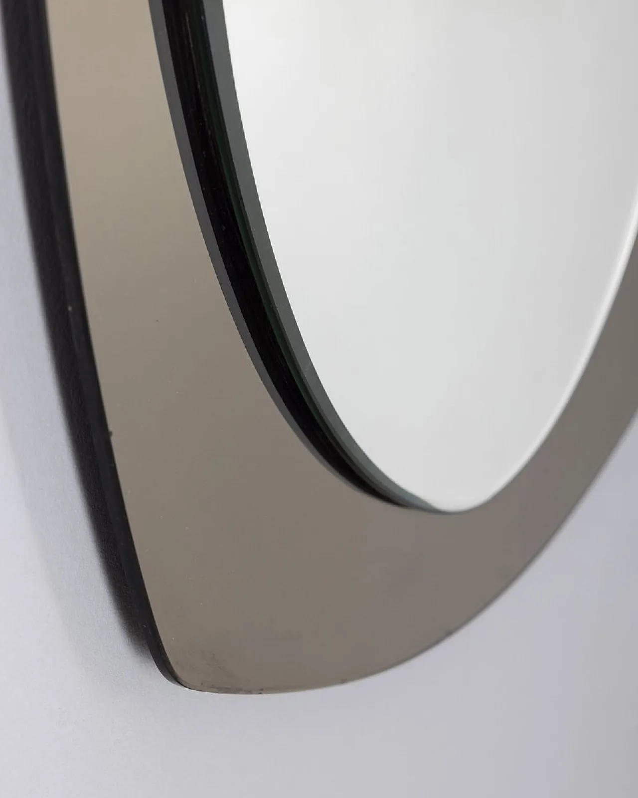 Wall mirror in grey smoked glass from Veca, 1970s 4