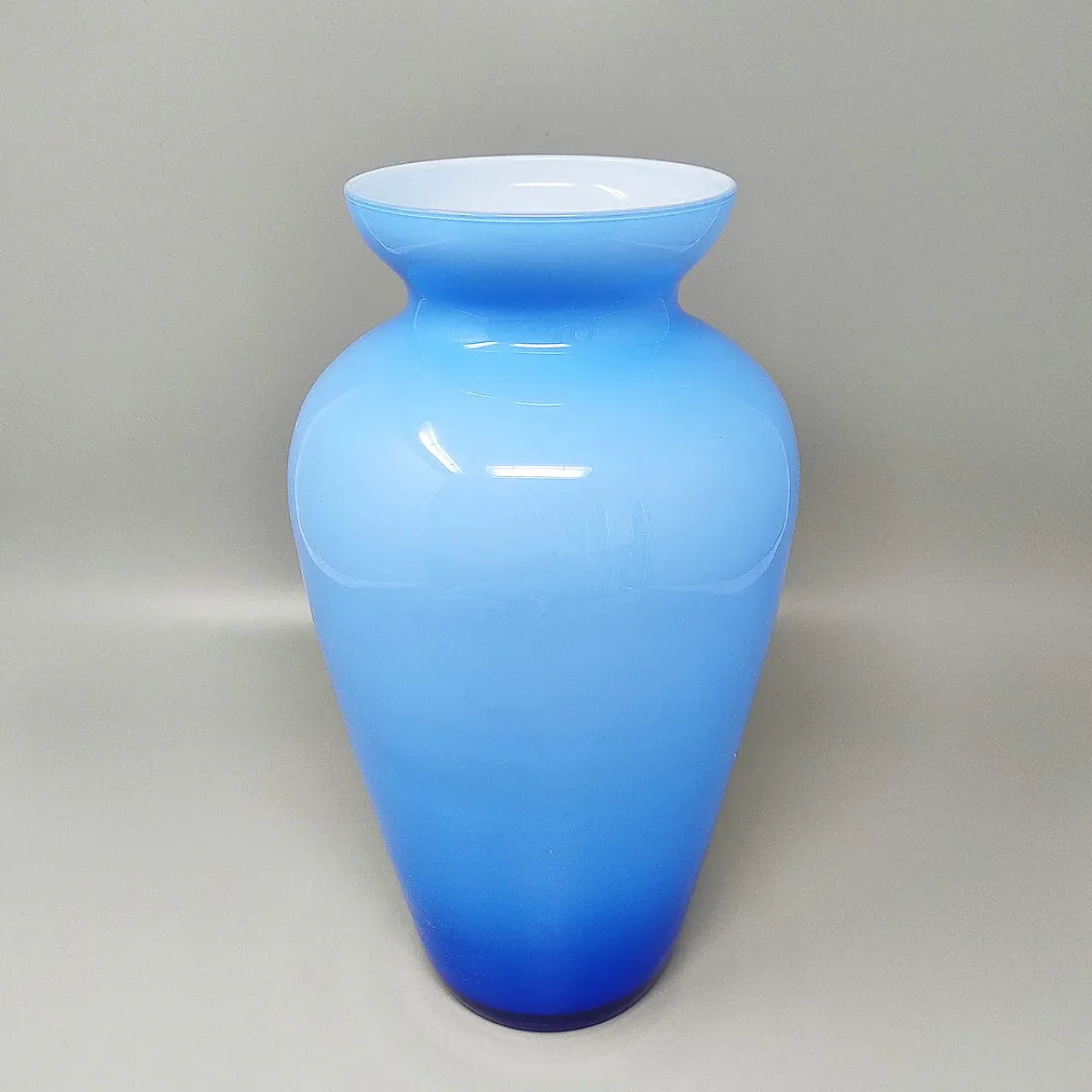 Blue jackated vase in Murano glass, 1960s 1