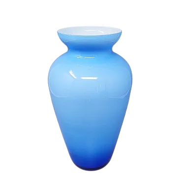 Blue jackated vase in Murano glass, 1960s