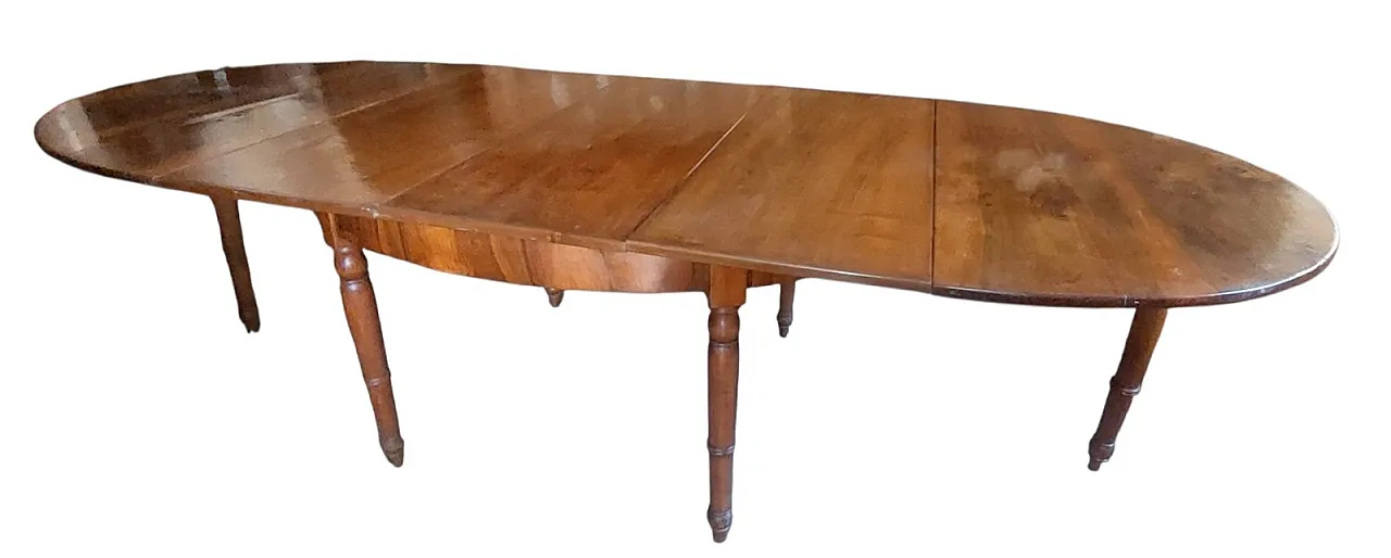 LARGE EXTENDABLE TABLE 3 METERS LUIGI FILIPPO 19TH CENTURY ANTIQUE WALNUT 1