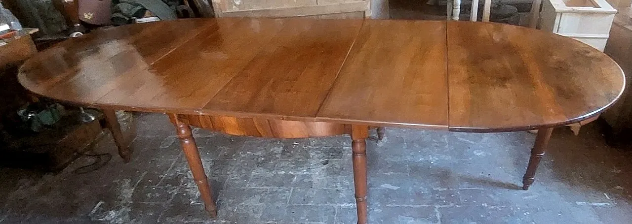 LARGE EXTENDABLE TABLE 3 METERS LUIGI FILIPPO 19TH CENTURY ANTIQUE WALNUT 10