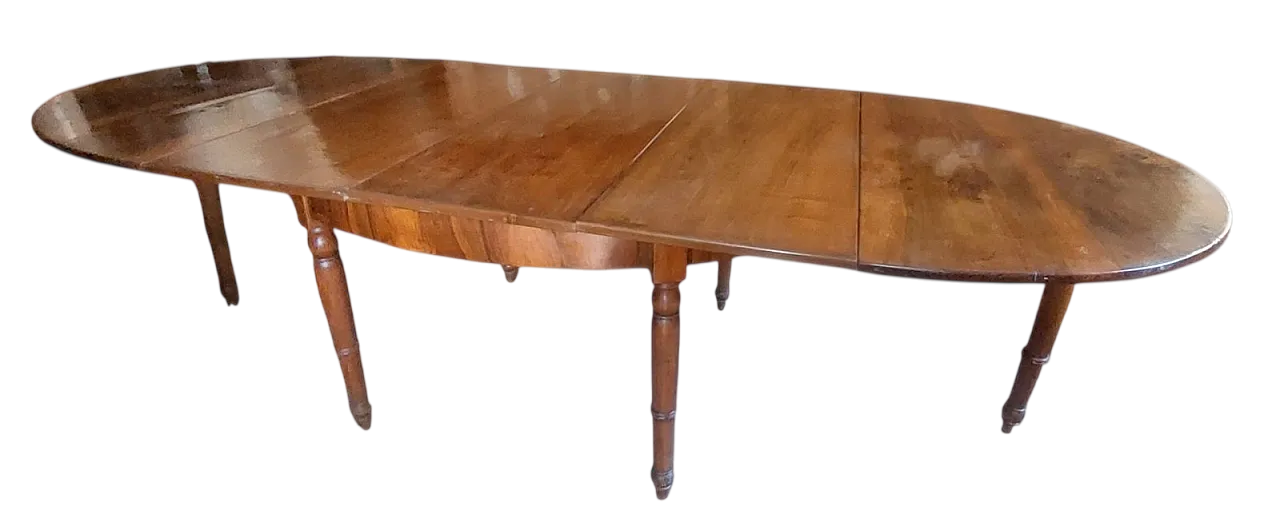 LARGE EXTENDABLE TABLE 3 METERS LUIGI FILIPPO 19TH CENTURY ANTIQUE WALNUT 12