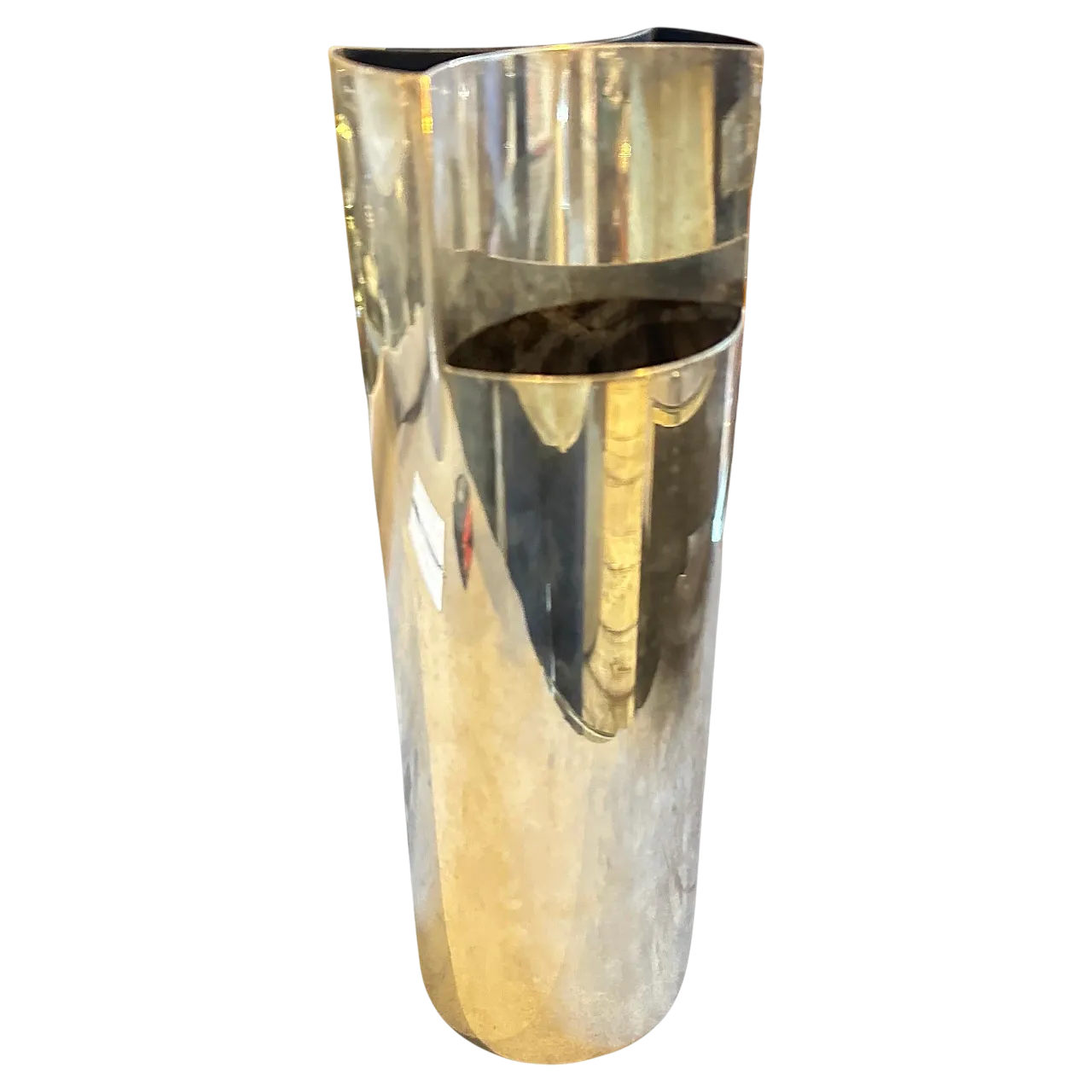 Sabattini style minimalist silver plated vase, 1970s 14