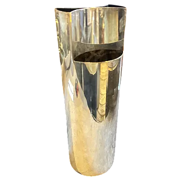 Sabattini style minimalist silver plated vase, 1970s