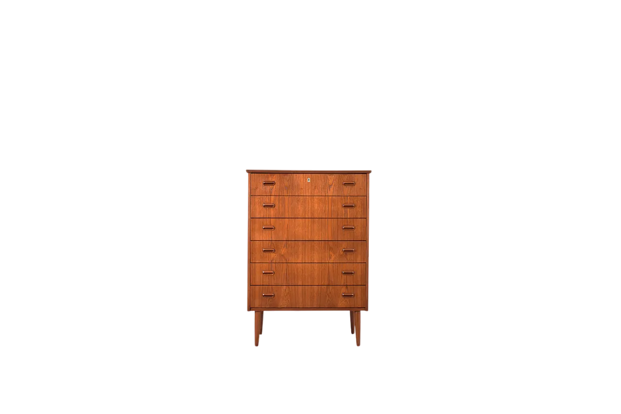 Mid-Century Danish Teak Chest of Drawers, 1960s. 17
