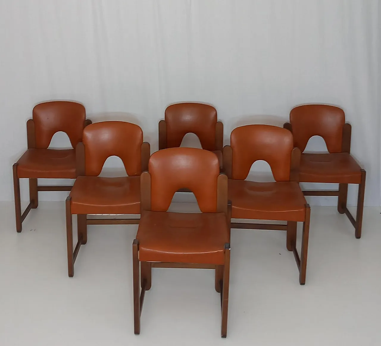 Set of 6 Italian Mid-Century Chairs, 60s 1