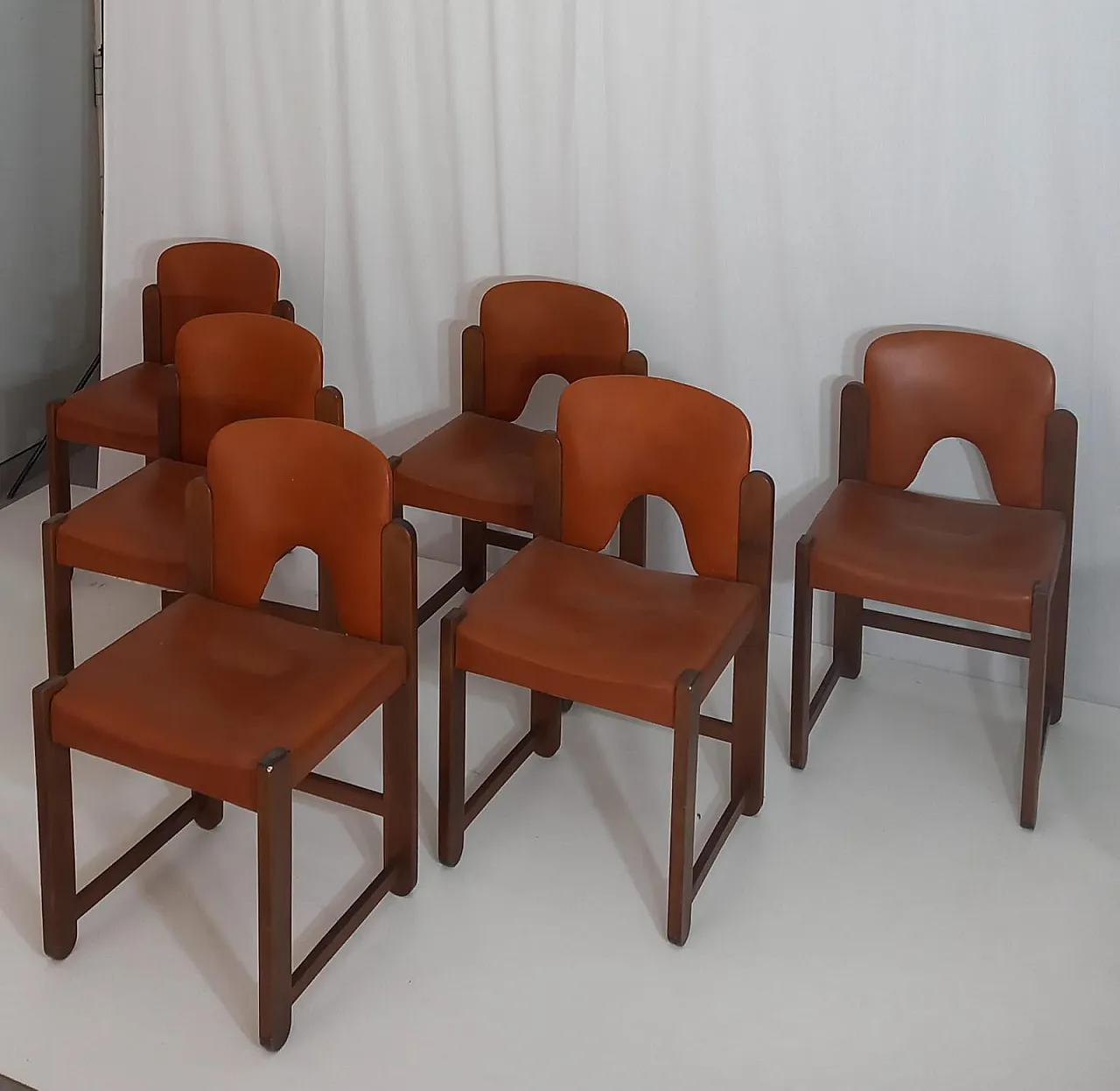 Set of 6 Italian Mid-Century Chairs, 60s 2