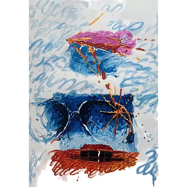 Impressione astratta di Mario Schifano, serigrafia, anni '90