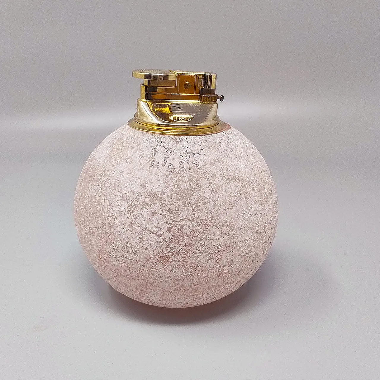 Table lighter in Murano frosted glass by Paolo Traversi, 1960s 1