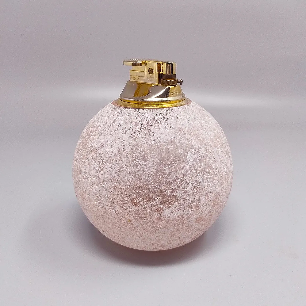 Table lighter in Murano frosted glass by Paolo Traversi, 1960s 2