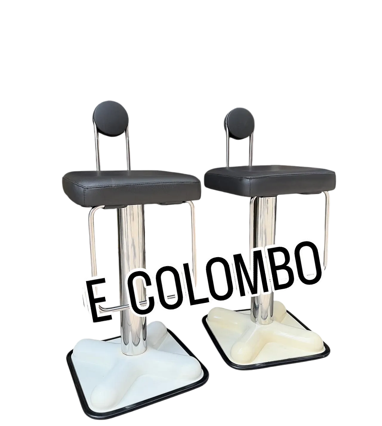 Pair of bar stools Birillo by Joe Colombo for Zanotta, 70s 7