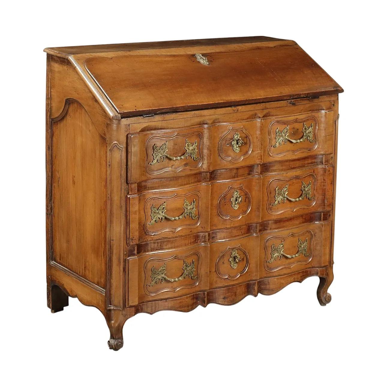 Ribalta Barocca in noce e abete con 7 cassetti, '700 1