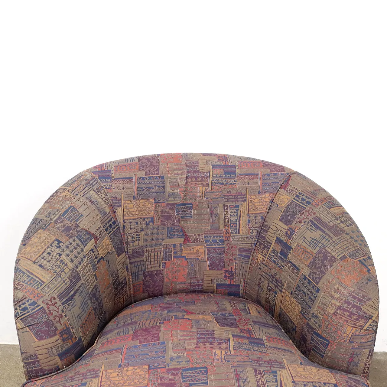 Pair of armchairs in wood and fabric, 1960s 3