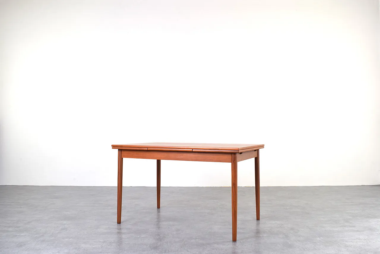 Dining table extendable in Danish teak, 1960s 2