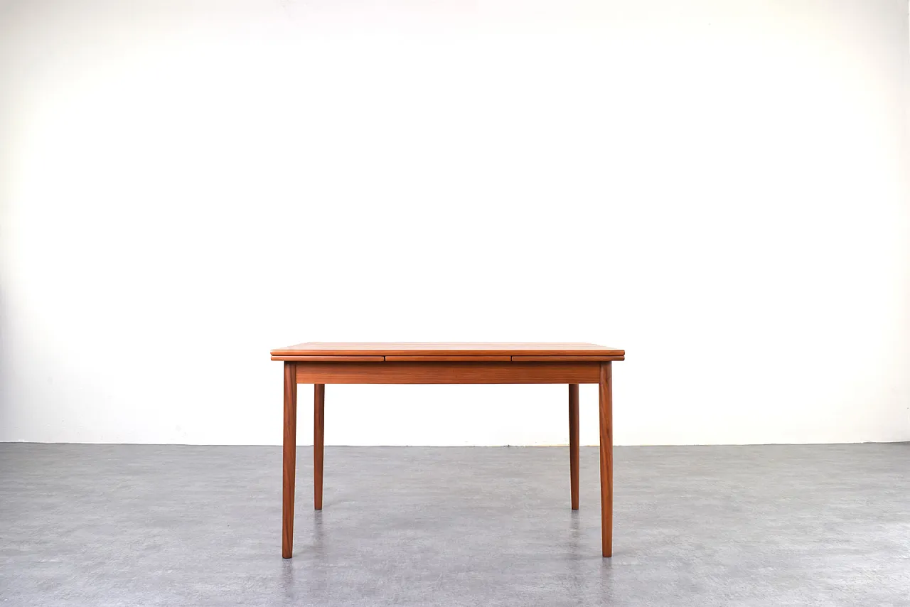 Dining table extendable in Danish teak, 1960s 3