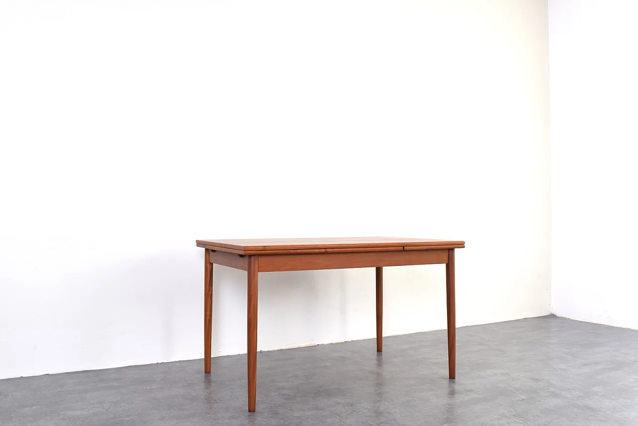 Dining table extendable in Danish teak, 1960s 6