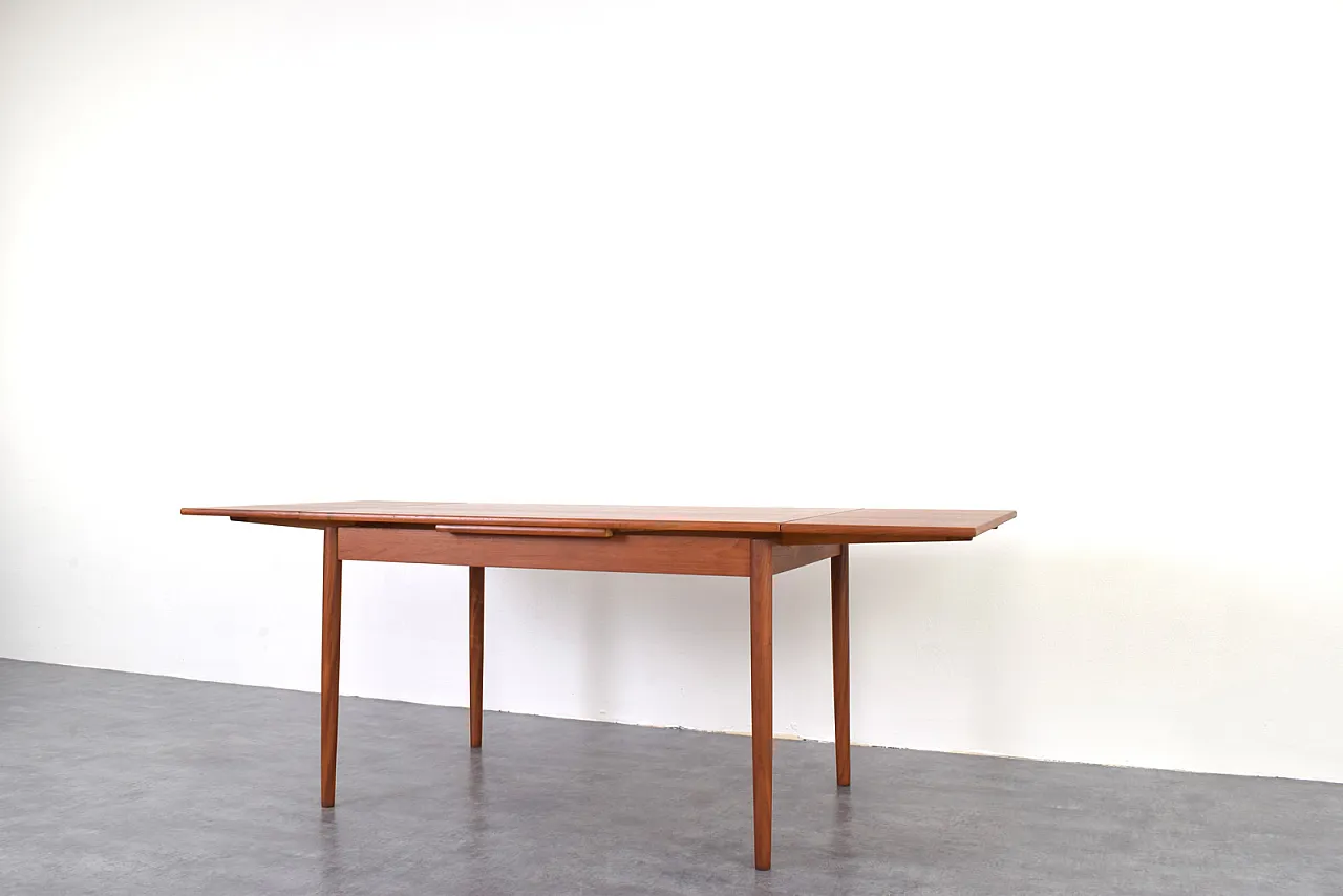 Dining table extendable in Danish teak, 1960s 9