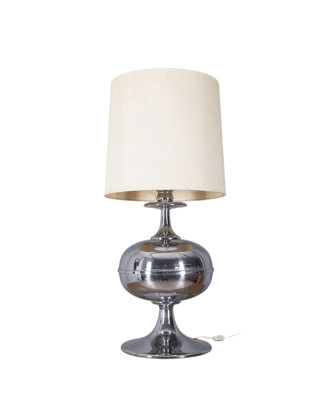 Lampada da tavolo grande in metallo cromato, anni '70 9