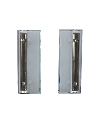 Coppia di lampade da parete in metallo e vetro, anni '60