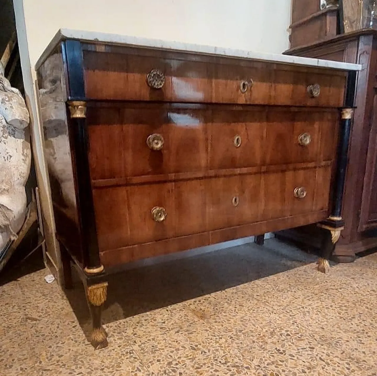 Cassettone Impero con specchiera, primi '800 7