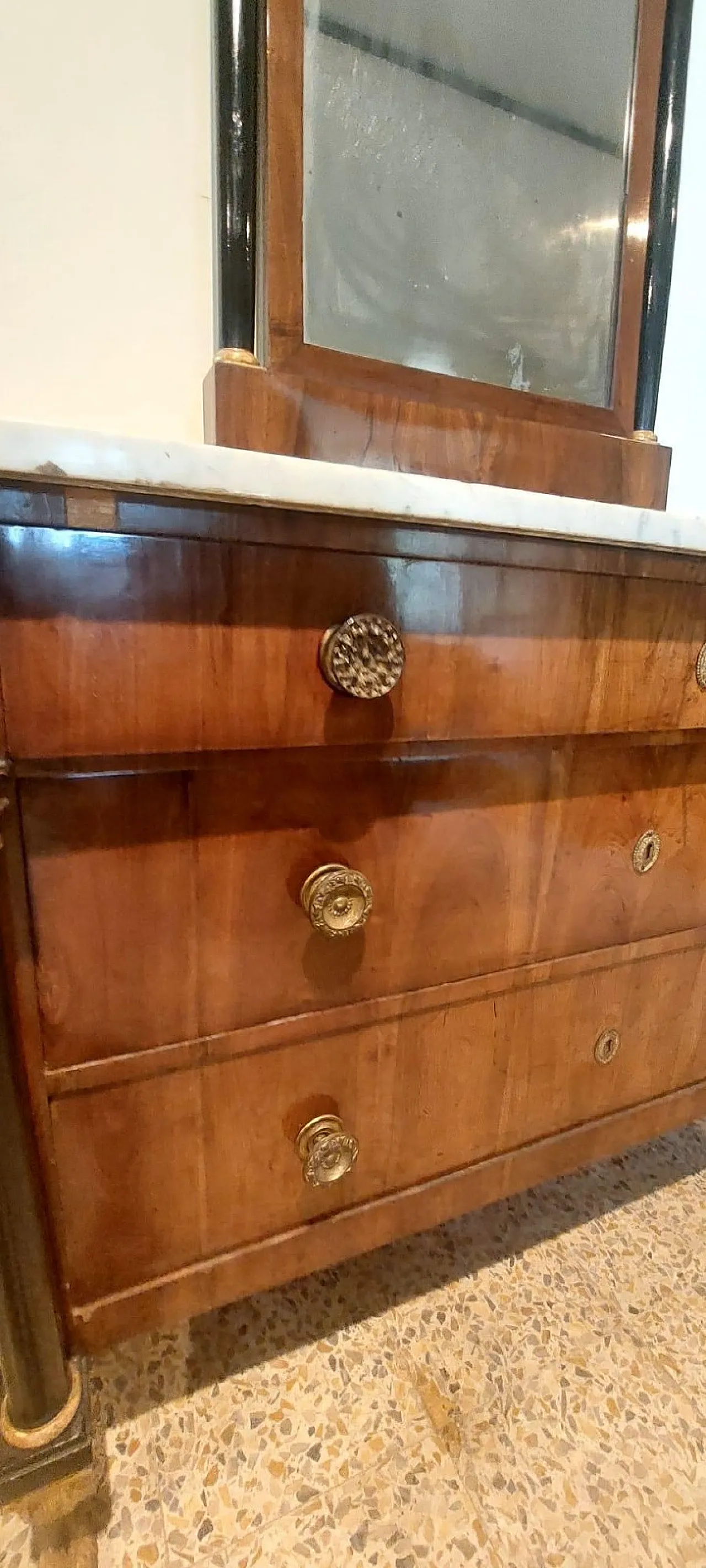 Cassettone Impero con specchiera, primi '800 12